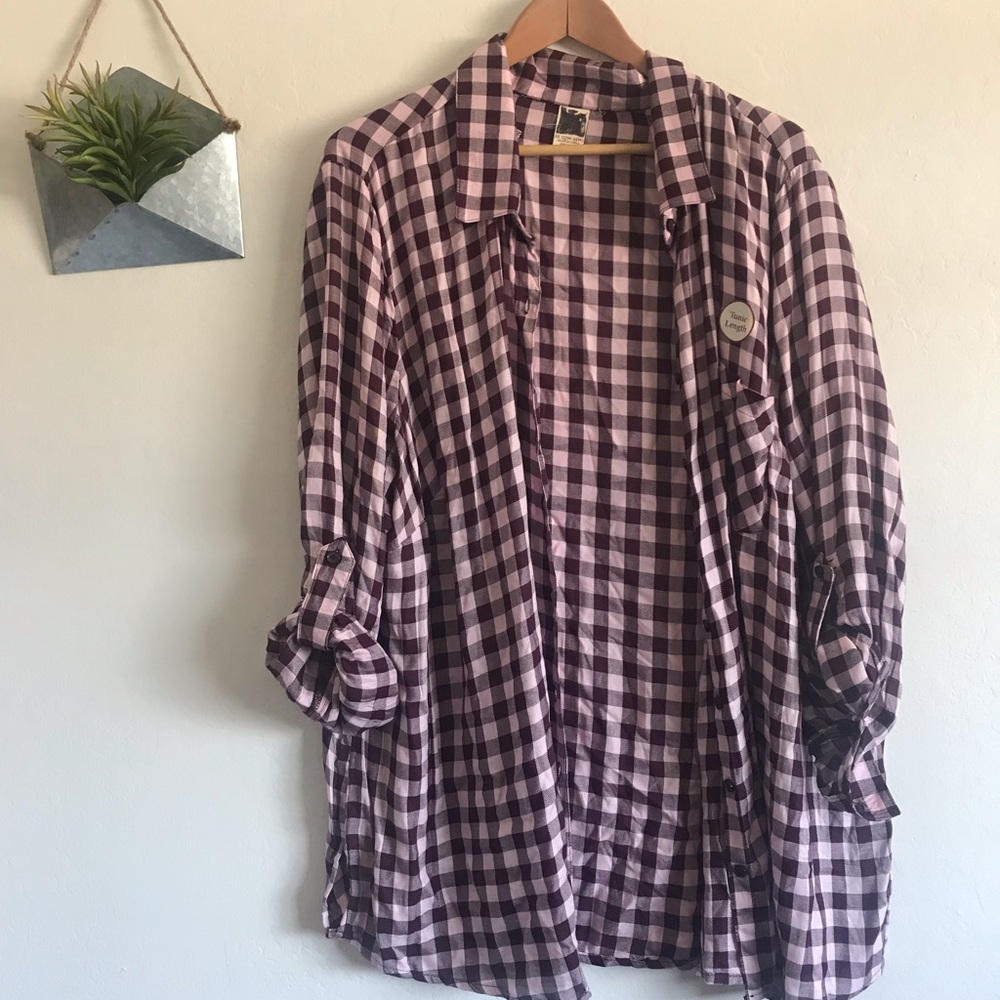 NWOT Flannel Print Tunic